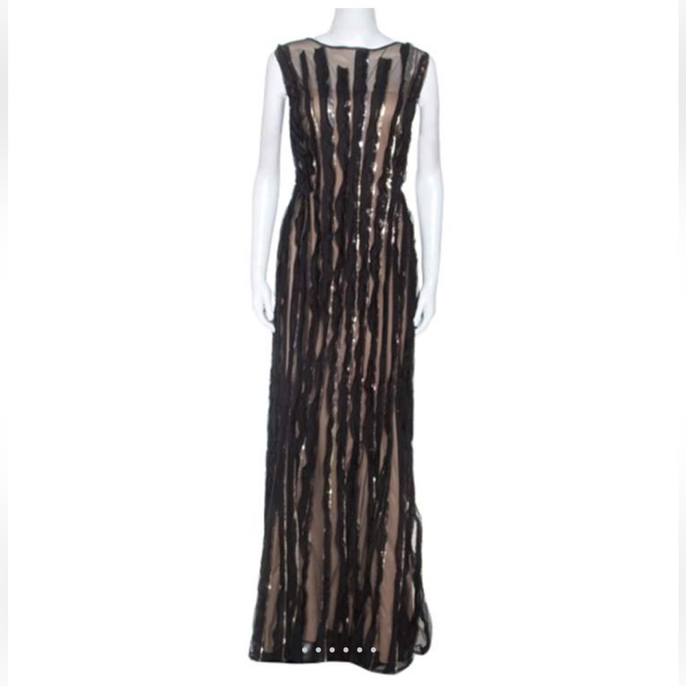 TADASHI SHOJI Sequinned Mesh Column Gown